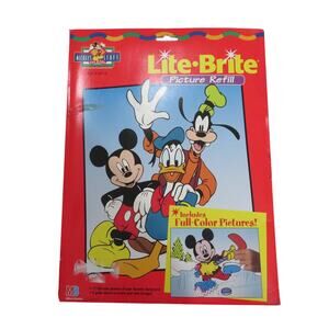 Vintage Lite Brite Disney Mickey and Friends Picture Refill 12 Full Color